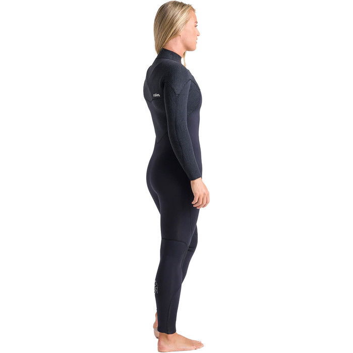 2024 C-Skins Womens ReWired 5/4mm Chest Zip Wetsuit C-RW54WCZ - Raven Black / Black X / Crimson